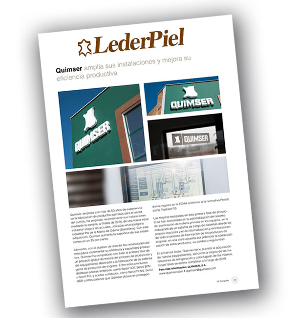 Spanish journal LederPiel publishes a report on our company